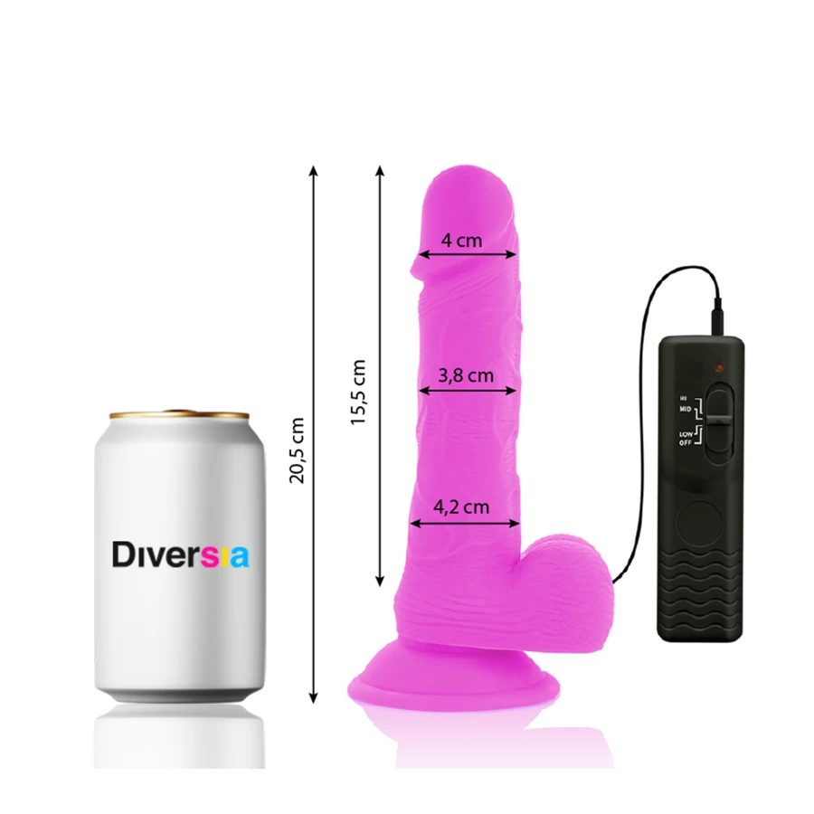 DIVERSIA - DILDO VIBRANTE FLESSIBILE 20,5 CM - VIOLA